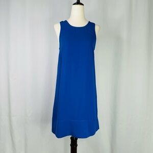 Leith Tildon sleeveless shift dress royal blue lightweight crepe size XS